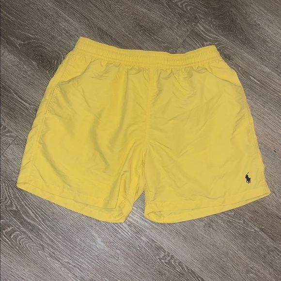 Polo Ralph Lauren Sport yellow swim trunks w front /back pockets szL - Picture 1 of 7
